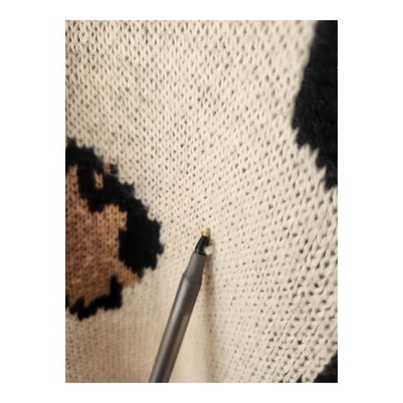 Entro Leopard Print Pullover Knit Sweater Destroyed Trim Medium Cozy - Picture 8 of 8